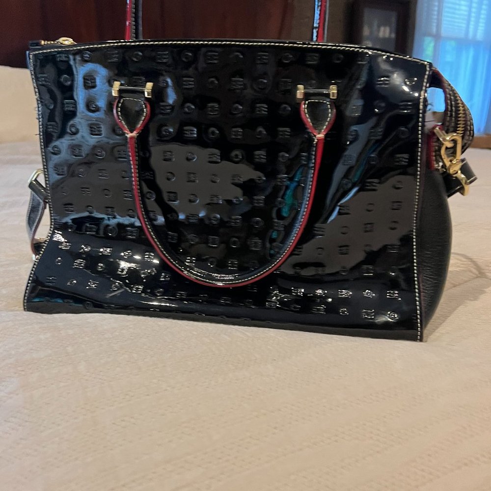 Arcadia Black Patent Bag